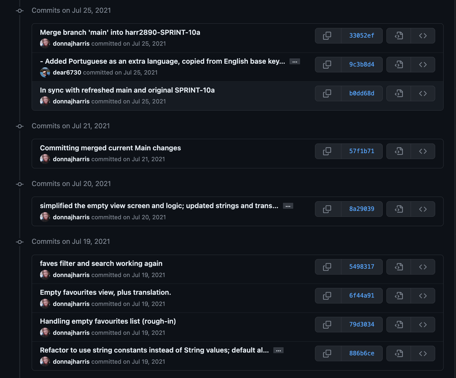 Page 3 of 6: Commit history for PlacesListAdapter.java