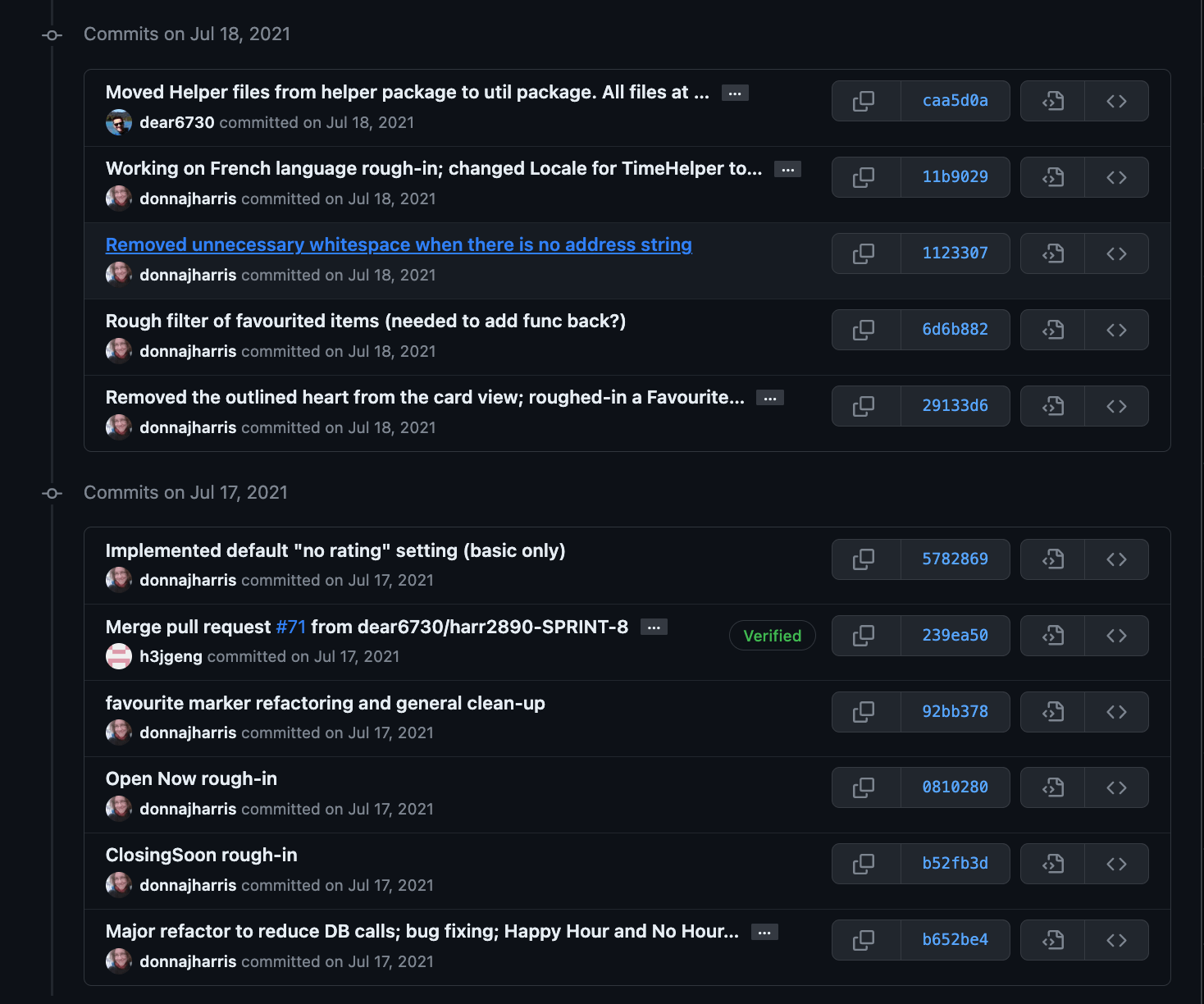 Page 4 of 6: Commit history for PlacesListAdapter.java