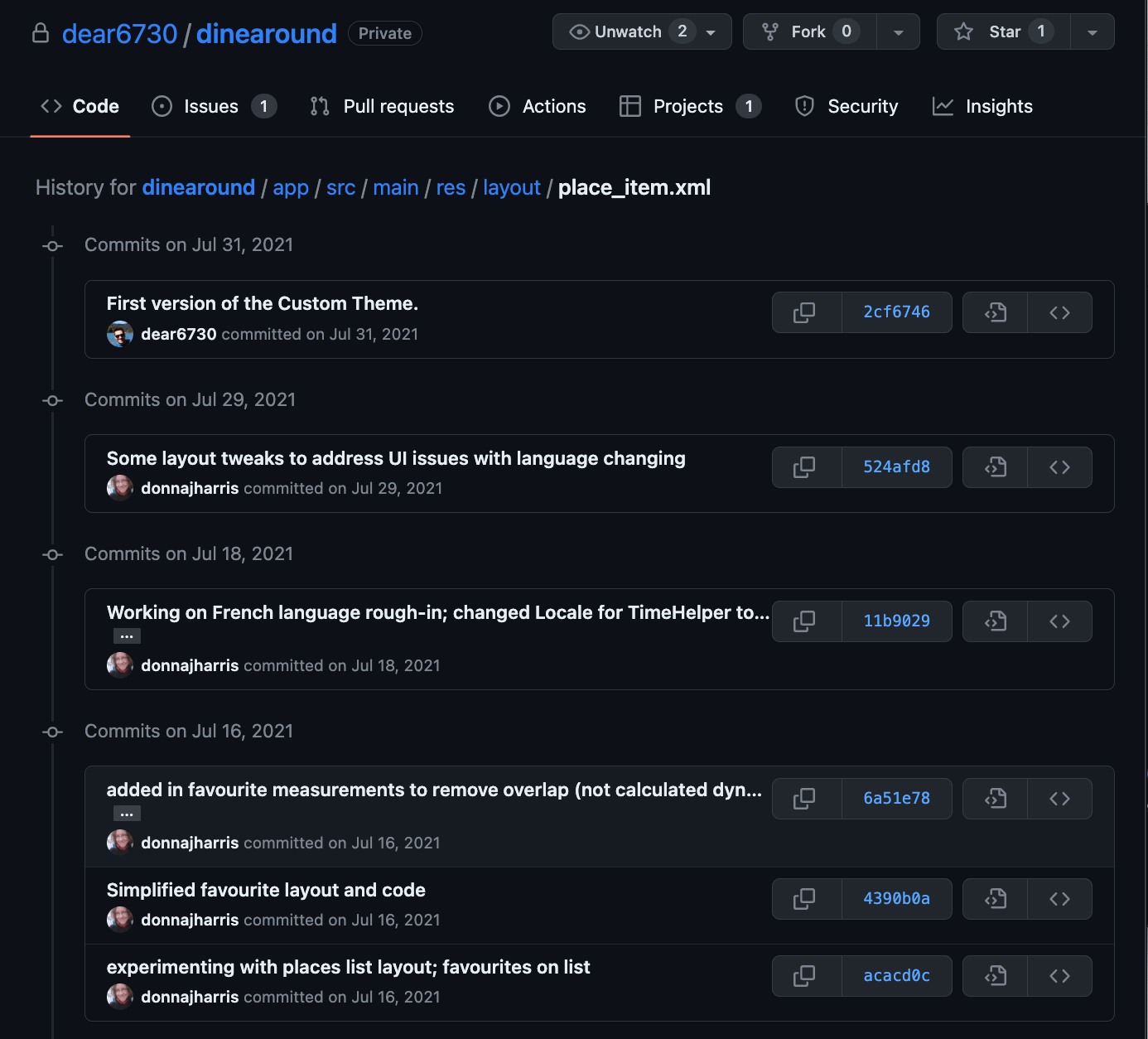 Page 1 of 2: Commit history for place_item.xml